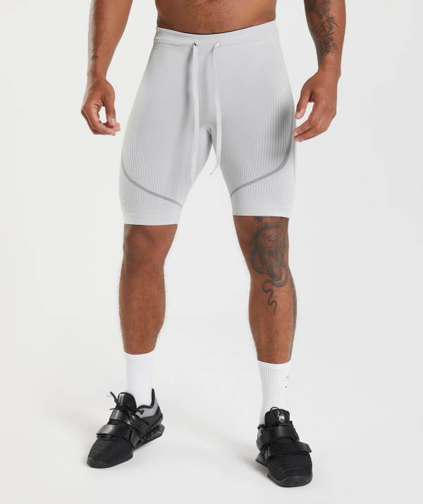 Gymshark 315 Seamless 1/2 Kurze Hose Herren Hellgrau Grau Grau | 9571MVEFA
