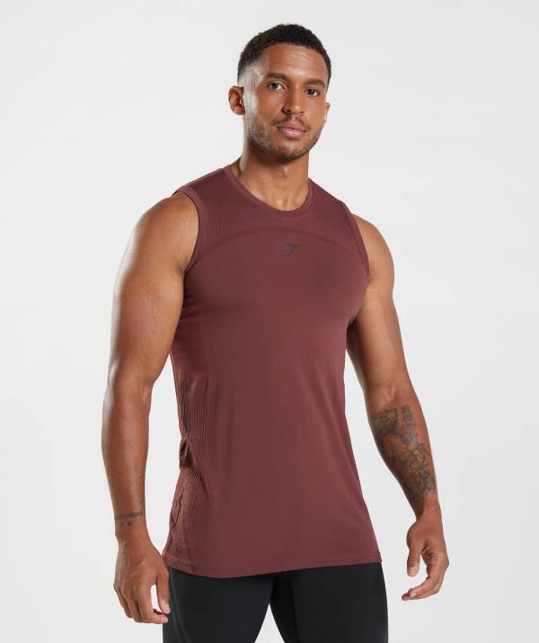 Gymshark 315 Seamless Muskelshirt Herren Rosa Braun | 6493SAHWO
