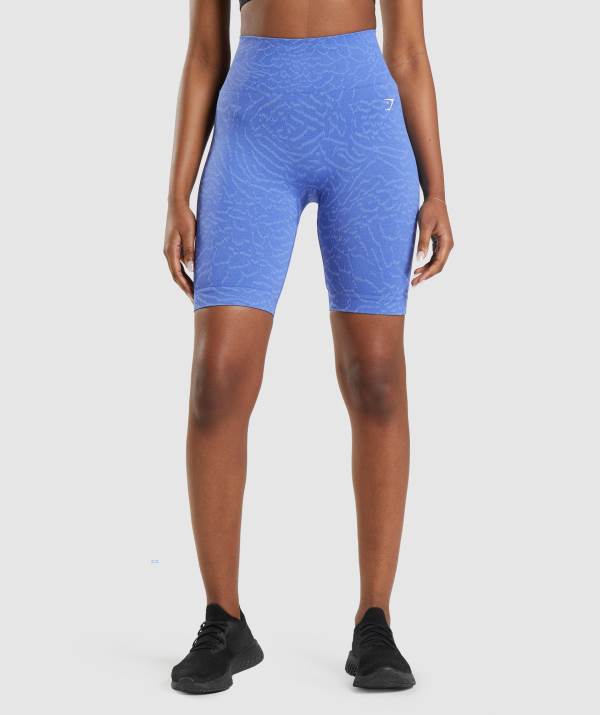 Gymshark Adapt Animal Seamless Cycling Kurze Hose Damen Blau | 4750GMIVE