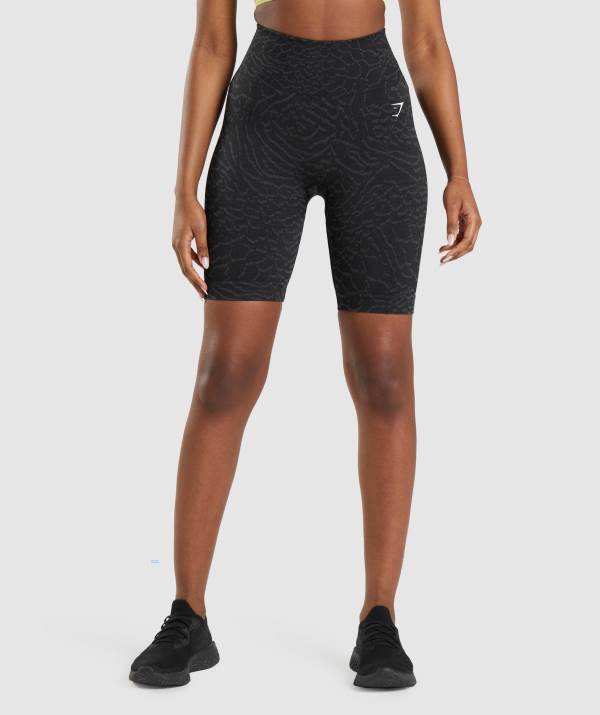Gymshark Adapt Animal Seamless Cycling Kurze Hose Damen Schwarz | 8195BCKFL