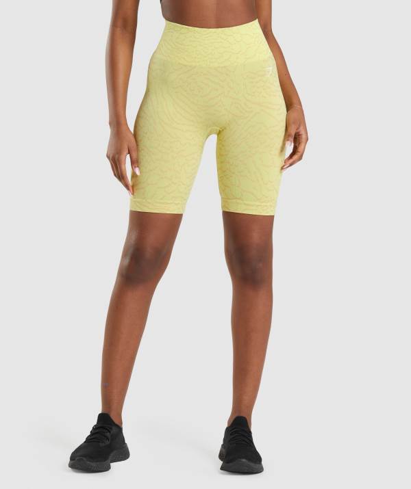 Gymshark Adapt Animal Seamless Cycling Kurze Hose Damen Gelb | 8746DGVFQ