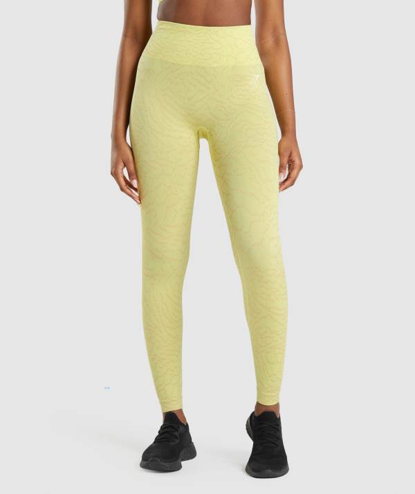 Gymshark Adapt Animal Seamless Leggings Damen Gelb | 3042FTJUK