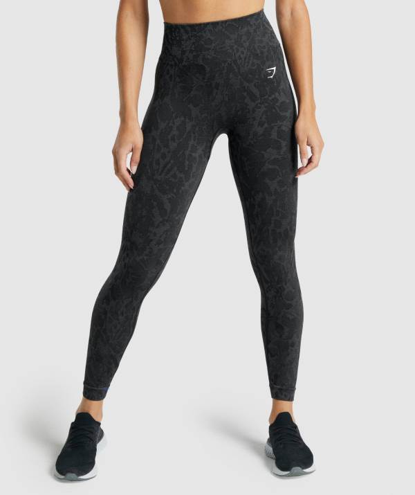 Gymshark Adapt Animal Seamless Leggings Damen Schwarz | 8590MPCLG