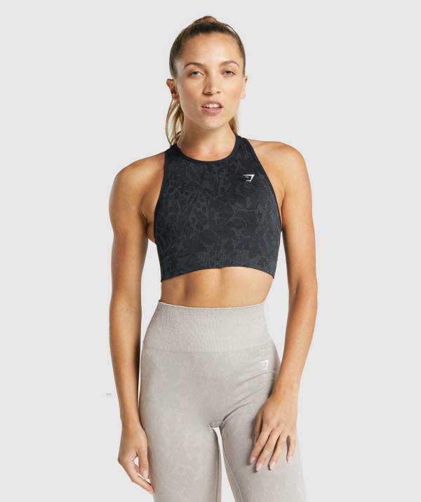 Gymshark Adapt Animal Seamless Sport BH Damen Schwarz | 0349VUKBD