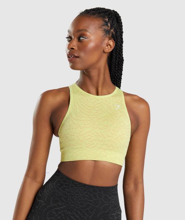 Gymshark Adapt Animal Seamless Sport BH Damen Gelb | 7321ETWGO