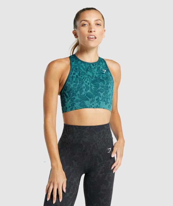 Gymshark Adapt Animal Seamless Sport BH Damen Türkis | 7692KYJOA
