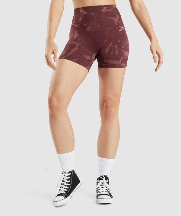 Gymshark Adapt Camo Seamless Kurze Hose Damen Rosa Braun | 1305OIEFY