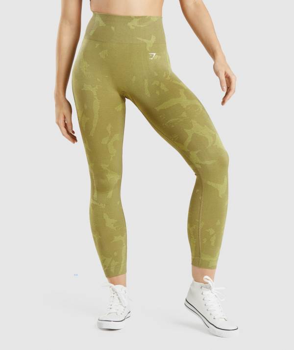 Gymshark Adapt Camo Seamless Leggings Damen Grün | 8623BHPQL
