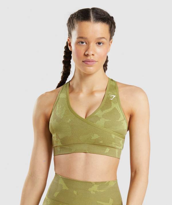 Gymshark Adapt Camo Seamless Sport BH Damen Grün | 1325GWXCN