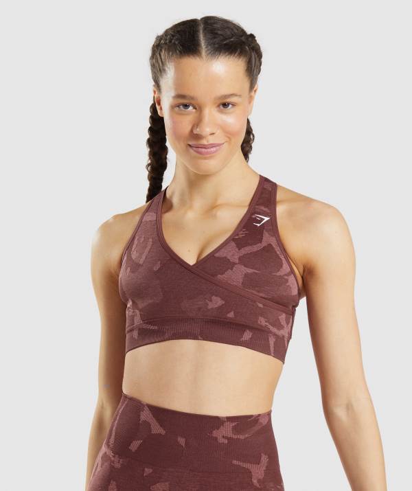 Gymshark Adapt Camo Seamless Sport BH Damen Rosa Braun | 4783NELOY