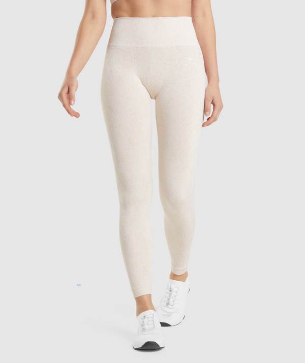 Gymshark Adapt Fleck Seamless Leggings Damen Weiß | 3746NRZOY