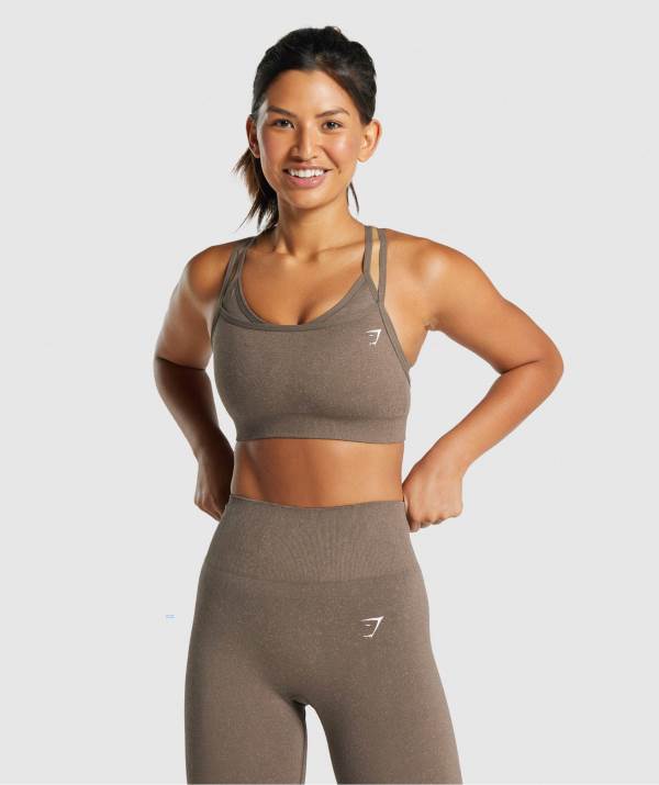 Gymshark Adapt Fleck Seamless Sport BH Damen Braun | 1025FRMAX