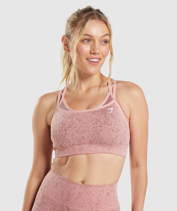 Gymshark Adapt Fleck Seamless Sport BH Damen Rosa | 1407HTXJQ
