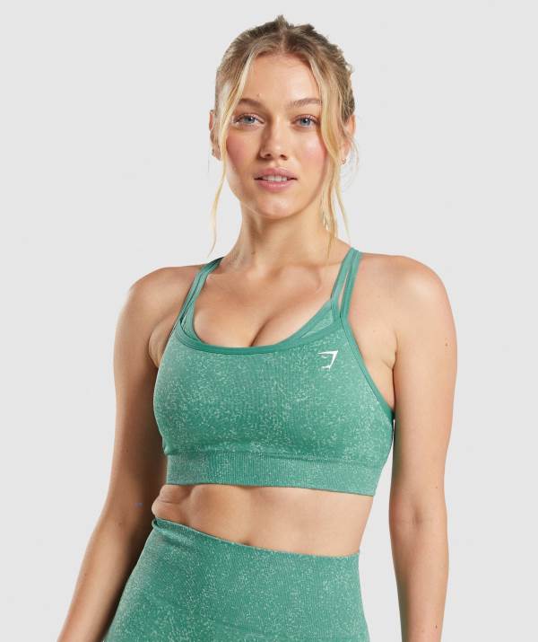 Gymshark Adapt Fleck Seamless Sport BH Damen Tiefesgrün Grün | 6795IVZDC