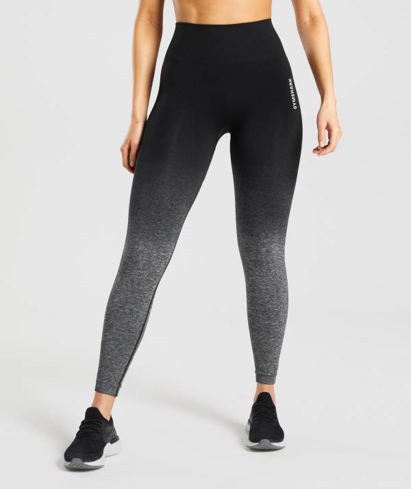 Gymshark Adapt Ombre Seamless Leggings Damen Schwarz | 1276FAWIY