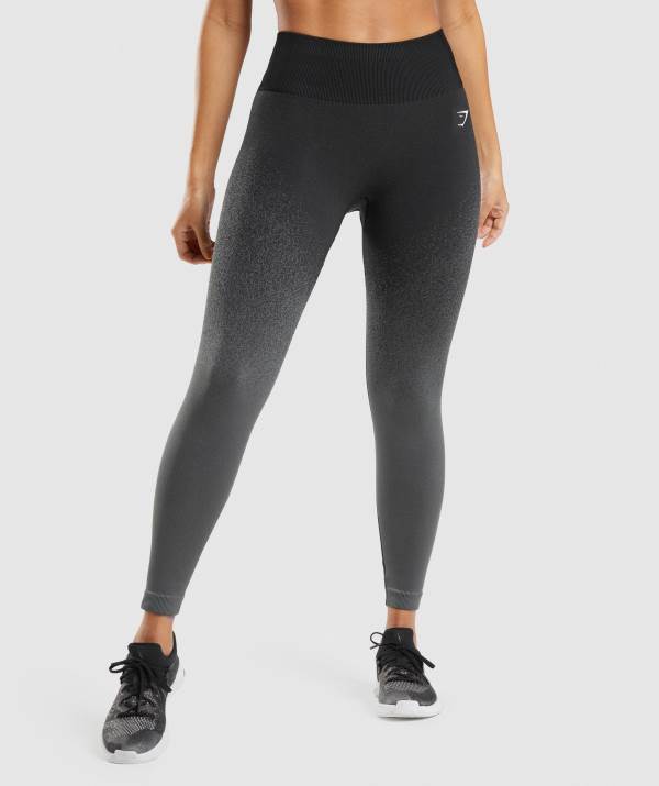 Gymshark Adapt Ombre Seamless Leggings Damen Schwarz Grau | 6150KCWMI