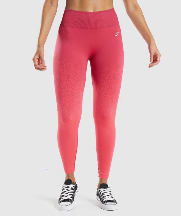 Gymshark Adapt Ombre Seamless Leggings Damen Rot Rosa | 8710SJNPL