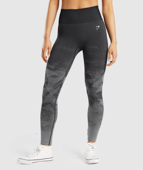 Gymshark Adapt Ombre Seamless Leggings Damen Schwarz | 9068ZRGTN