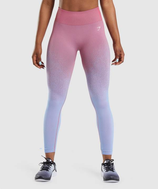 Gymshark Adapt Ombre Seamless Leggings Damen Rosa Rosa Hellblau | 9634CHRKI