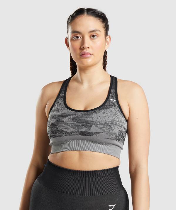 Gymshark Adapt Ombre Seamless Sport BH Damen Schwarz | 3617PZISC
