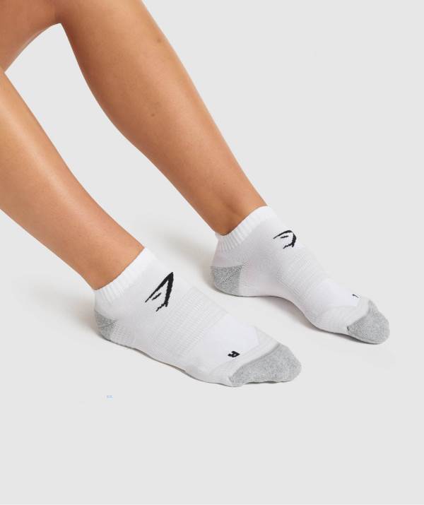 Gymshark Ankle Performance Socken Damen Weiß | 1473JSHAQ