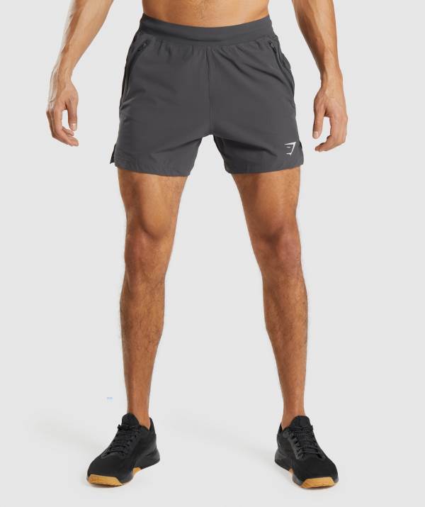 Gymshark Apex 5" Perform Kurze Hose Herren Schwarz Grau | 0734WIONA