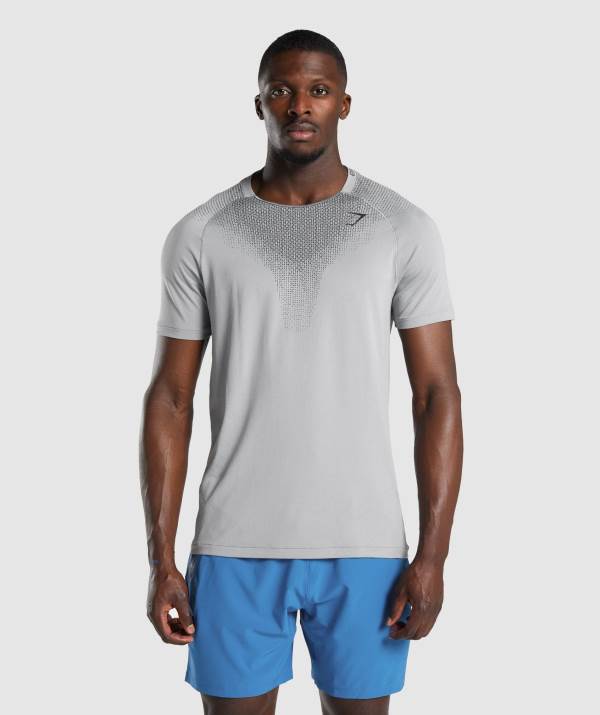 Gymshark Apex Contrast Seamless T-Shirt Herren Grau | 8435KCGDQ