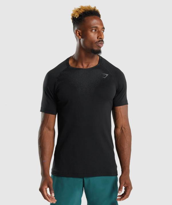 Gymshark Apex Contrast T-Shirt Herren Schwarz | 3789LZYGV