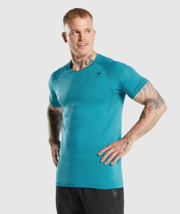 Gymshark Apex Perform T-Shirt Herren Blau | 9347SJHFY