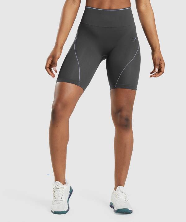 Gymshark Apex Seamless High Rise Kurze Hose Damen Schwarz Lavendel Grau Blau | 7481KFSZM