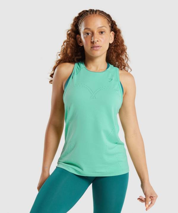 Gymshark Apex Seamless Muskelshirt Damen Türkis | 5014FYVGO