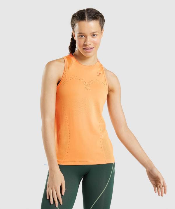 Gymshark Apex Seamless Muskelshirt Damen Aprikose Orange Orange | 6014KSNPA