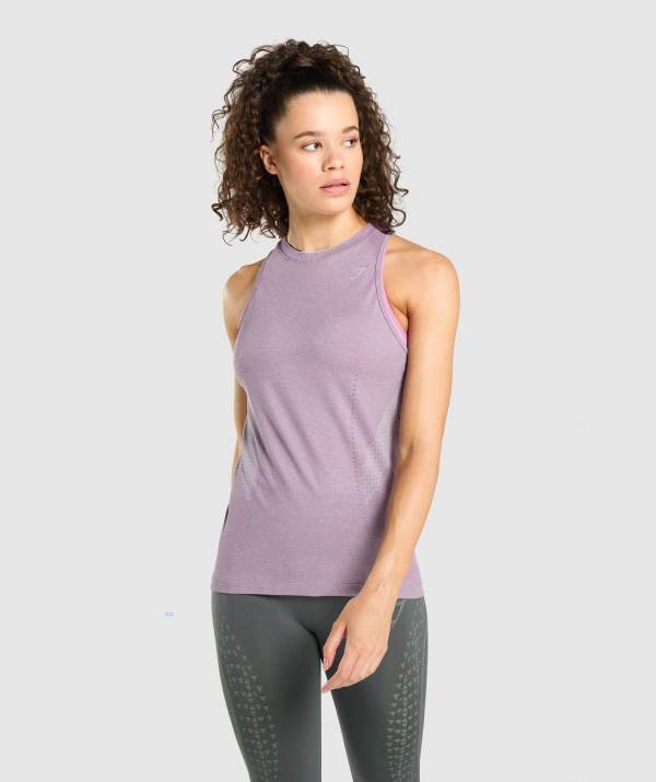 Gymshark Apex Seamless Muskelshirt Damen Helllila | 7198VJWCR