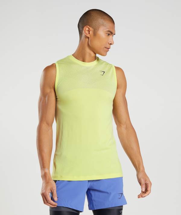 Gymshark Apex Seamless Muskelshirt Herren Weiß Grün | 4075NUPCJ