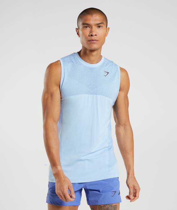 Gymshark Apex Seamless Muskelshirt Herren Blau Blau | 5193TOUYW