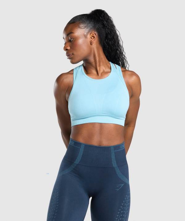 Gymshark Apex Seamless Sport BH Damen Hellblau | 9068HGUAD