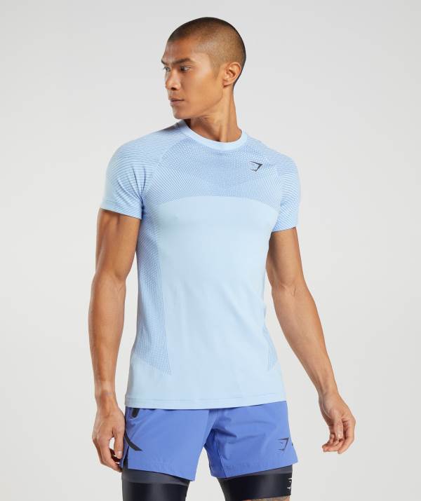 Gymshark Apex Seamless T-Shirt Herren Blau Blau | 6849YDQVE