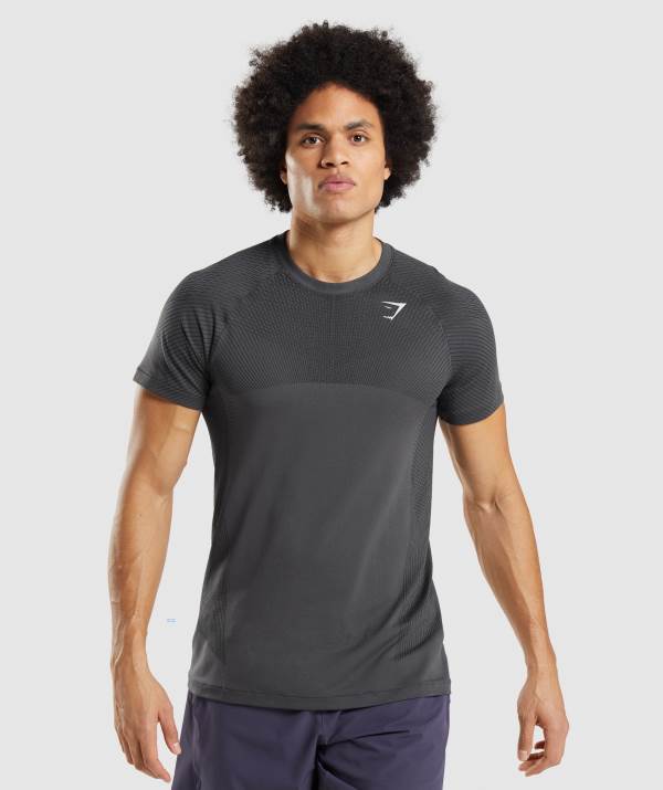 Gymshark Apex Seamless T-Shirt Herren Schwarz Schwarz Grau | 1209UAYCM