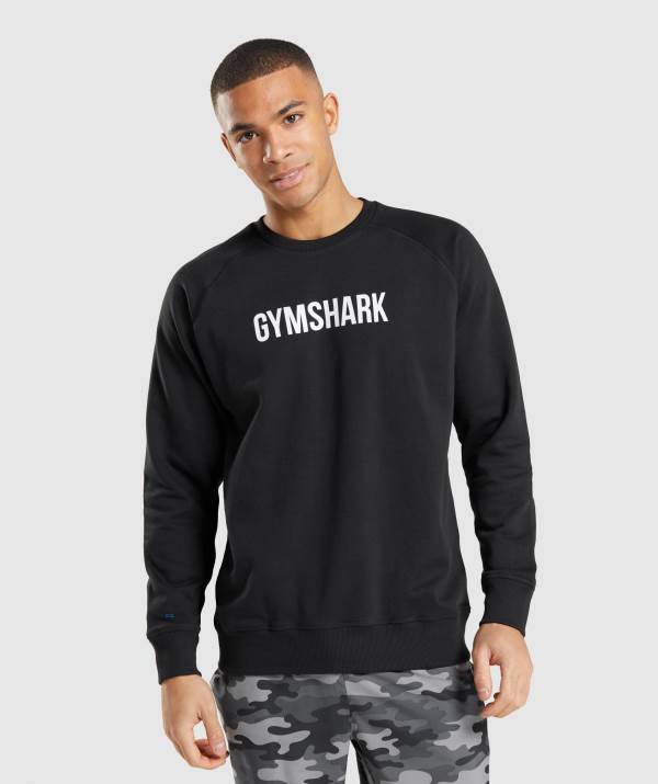 Gymshark Apollo Crew Pullover Herren Schwarz | 5694BAWHK