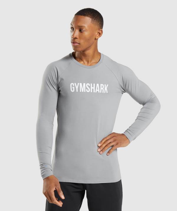 Gymshark Apollo Long Sleeve Sweatshirt Herren Grau | 1293QWUCG