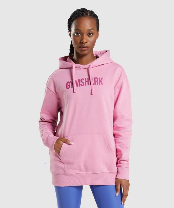 Gymshark Apollo Oversized Hoodie Damen Rosa | 6197JDLBV