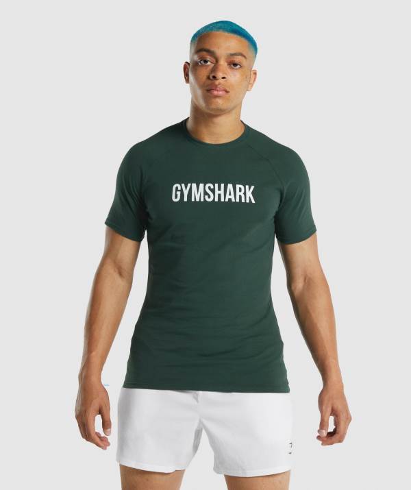 Gymshark Apollo T-Shirt Herren Dunkelgrün | 3028HOKUS