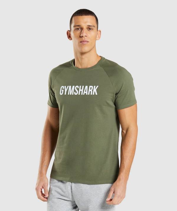 Gymshark Apollo T-Shirt Herren Olivgrün | 8475VXPFS
