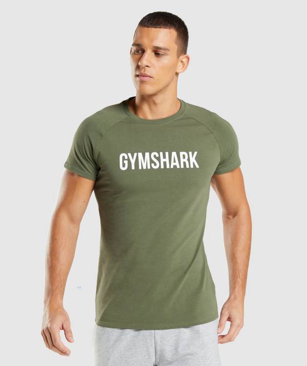 Gymshark Apollo T-Shirt Herren Olivgrün | 8694ZEIAB