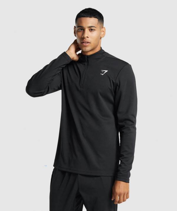 Gymshark Arrival 1/4 Zip Pullover Herren Schwarz | 4365YWTVG