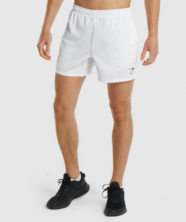 Gymshark Arrival 5" Kurze Hose Herren Weiß | 2819KLMVP