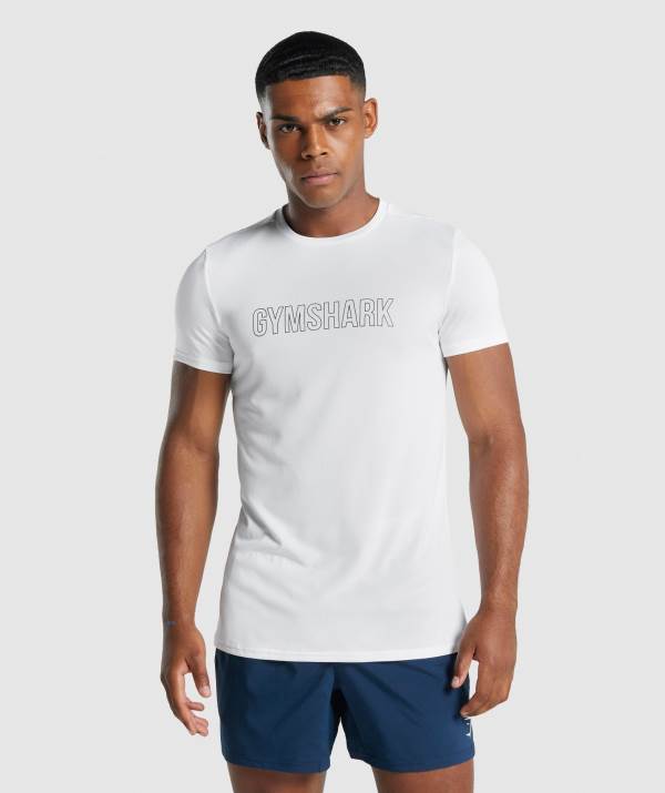 Gymshark Arrival Graphic T-Shirt Herren Weiß | 2653RTGOH