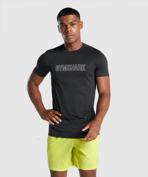 Gymshark Arrival Graphic T-Shirt Herren Schwarz | 8976JISFN