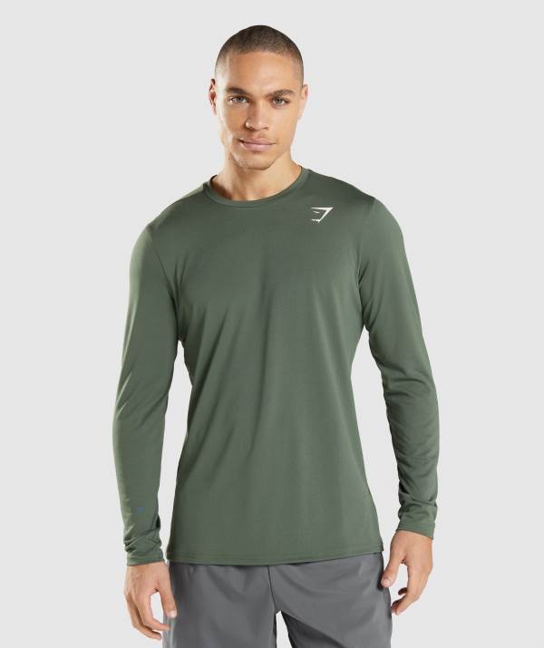 Gymshark Arrival Long Sleeve Sweatshirt Herren Grün | 0654UCNIG