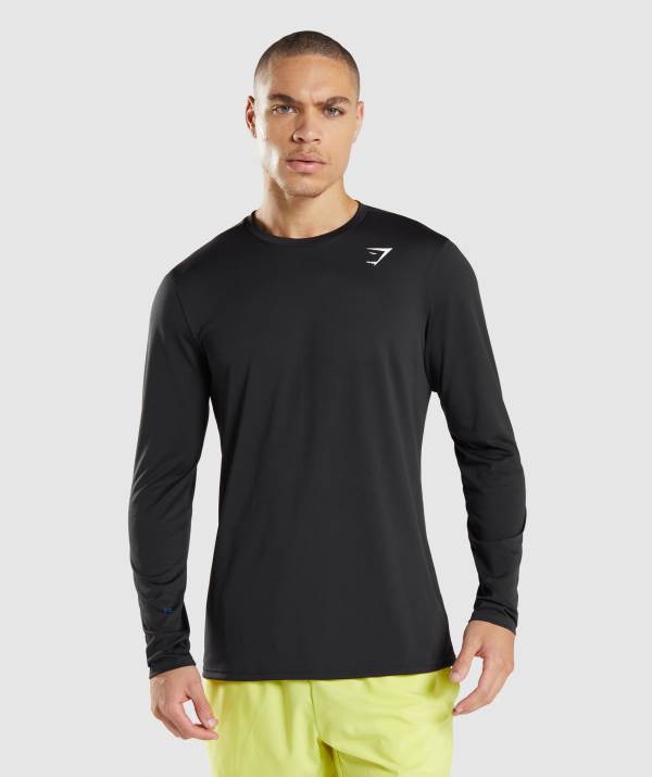Gymshark Arrival Long Sleeve Sweatshirt Herren Schwarz | 1890JIZDE